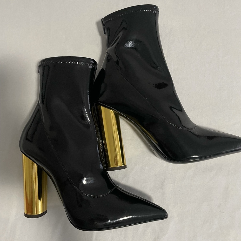 Giuseppe Zanotti Black and Gold Ankle Boots